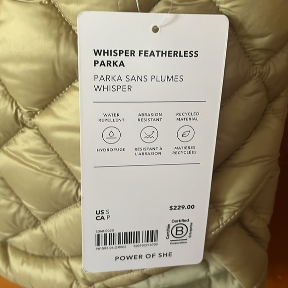 NWT Athleta Whisper Featherless Parka Size Small - Picture 2 of 4